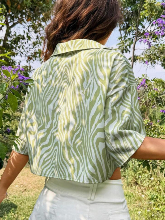 Sommerliche bedruckte Kurzarmbluse