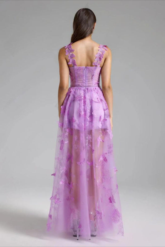 Spaghetti Strap Butterfly Party Dress