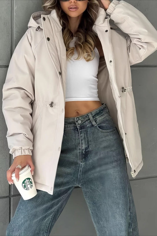 Drawstring Waist Leisure Outdoor Sports Mountaineering Jacket