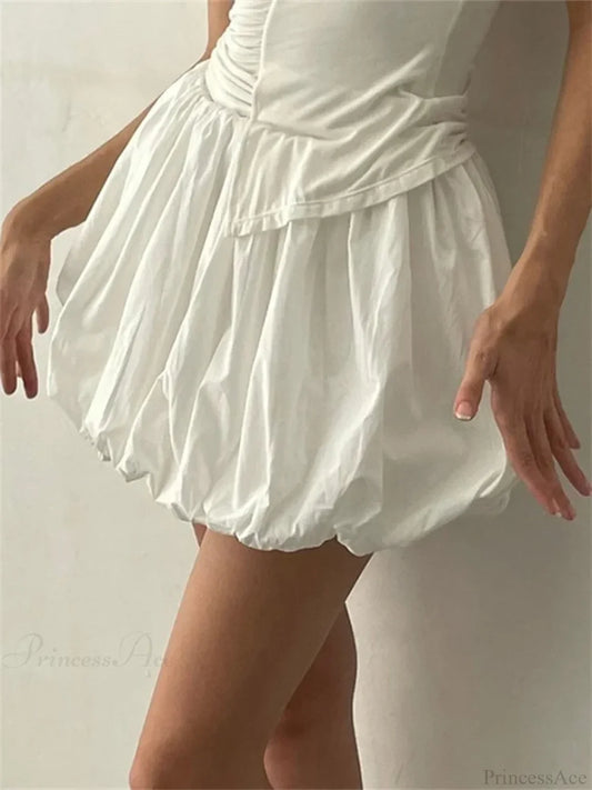 Elastic Waist Solid Tutu Skirt skirts-250223