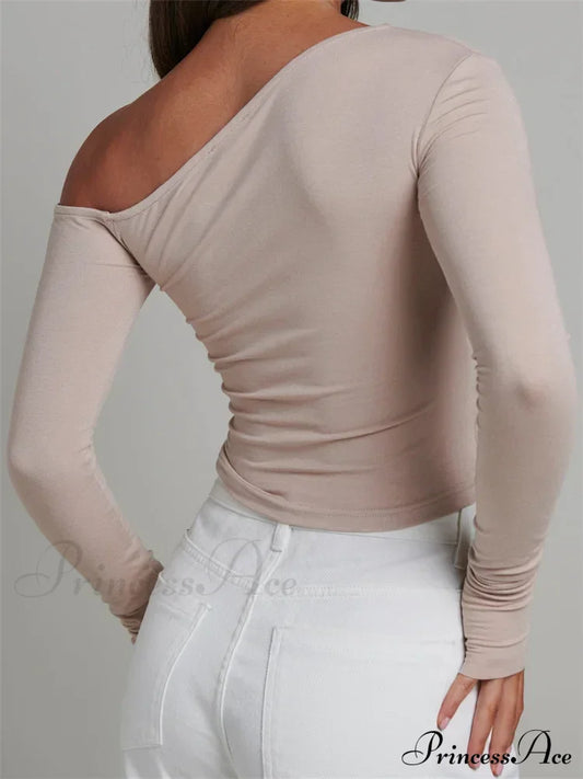 Elegant Lace Patchwork Long Sleeve O-Neck Slim Fit T-Shirts