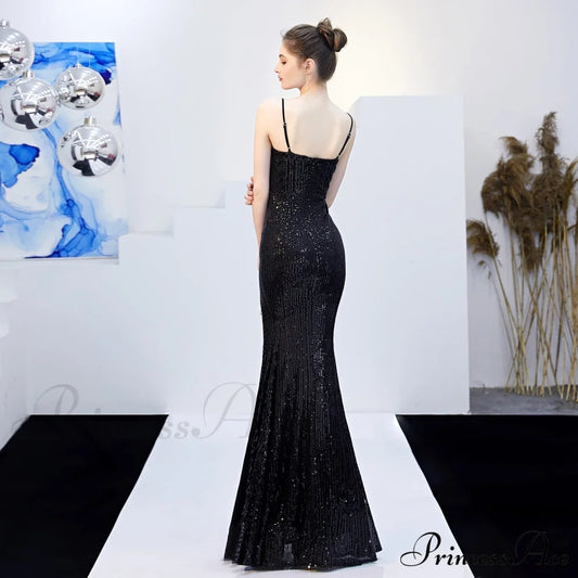 Emma Sequined Stylish Formal Slit Dress S.o. Long Dresses