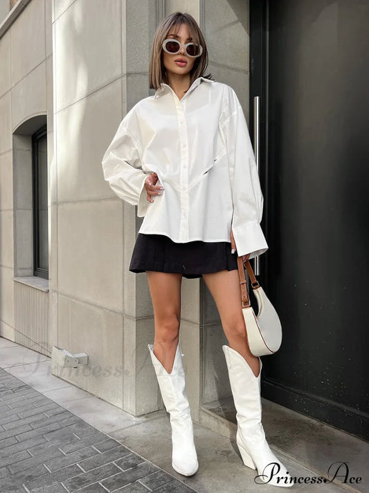 Essential Cutout Graceful Button Down Shirt Shirts