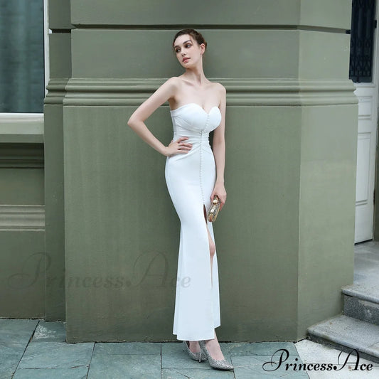 Evelyn Strapless Stylish Slit Wrap Dress S.o. Ballgowns