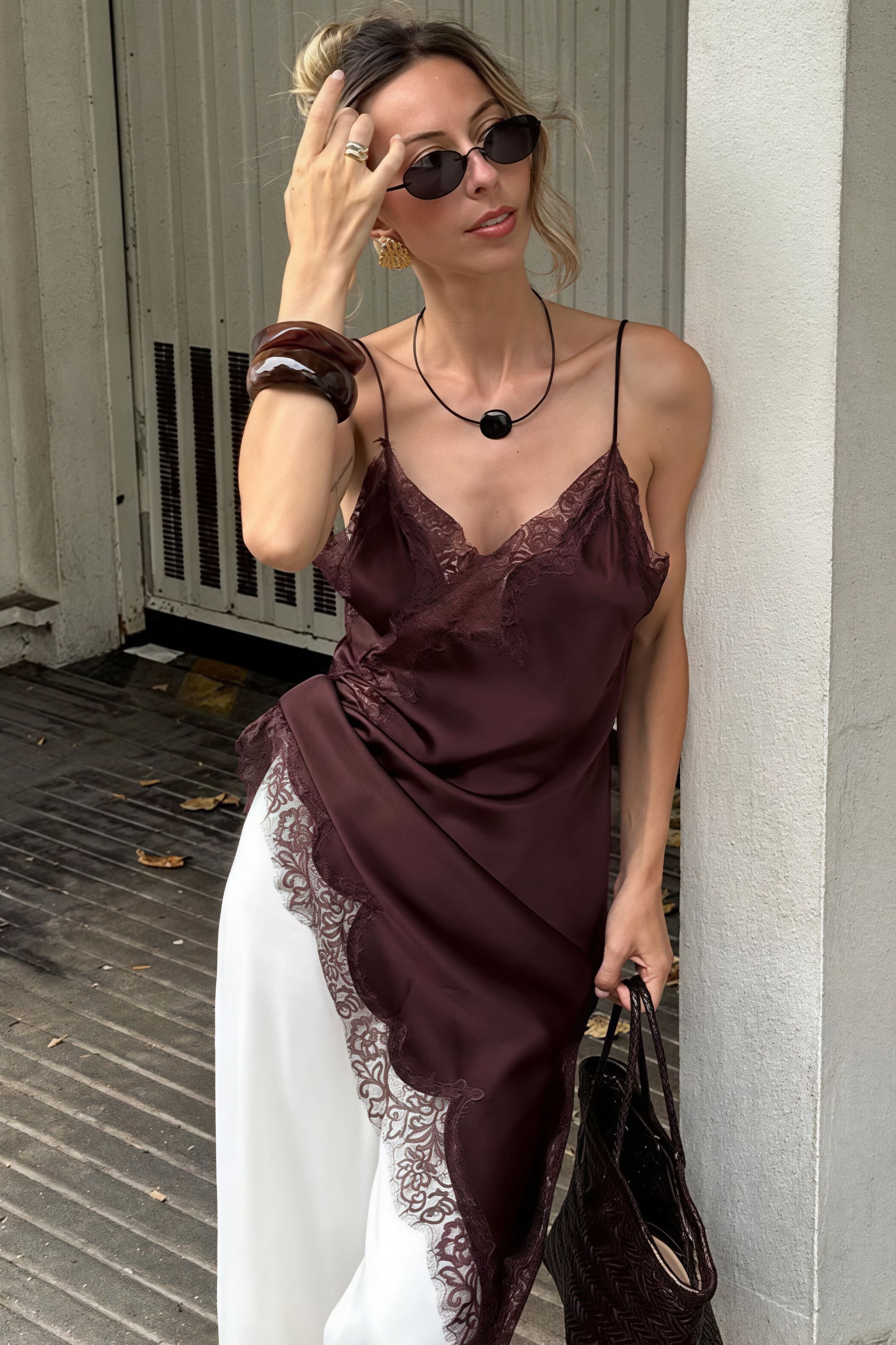 white christmas dresses DMN | Joe Lace Cami in Nude main image 1