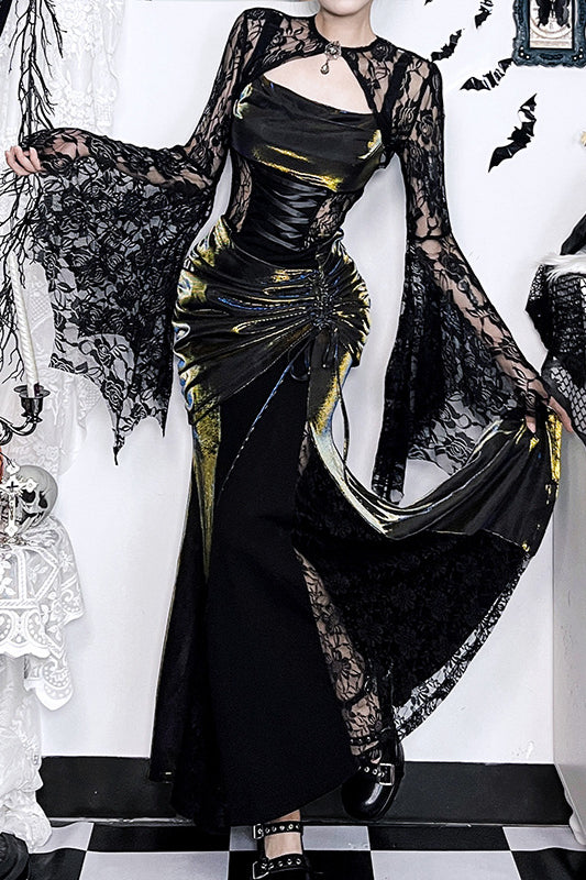 Asymmetrical Lace Gothic Dress