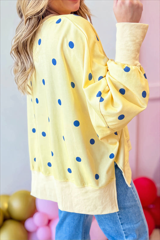 Polka Dot Oversized Crewneck Sweatshirt