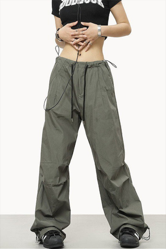 Athletic Casual Solid Drawstring Elastic Waist Pants