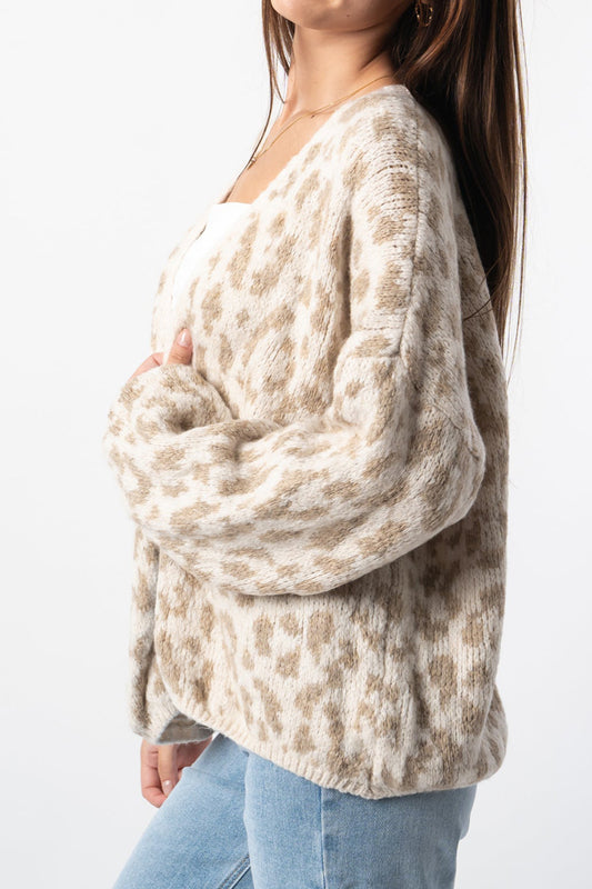 Cardigan ample à blocs de couleurs