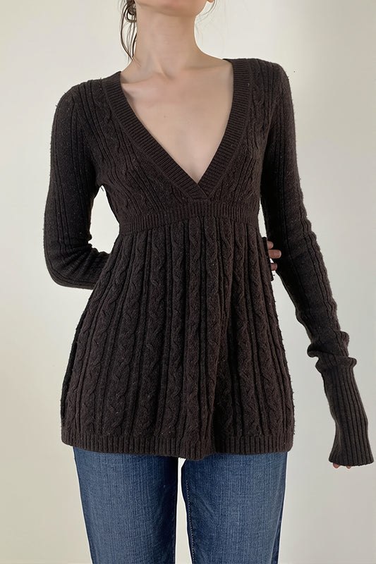 Cable Knit Empire Waist Sweater