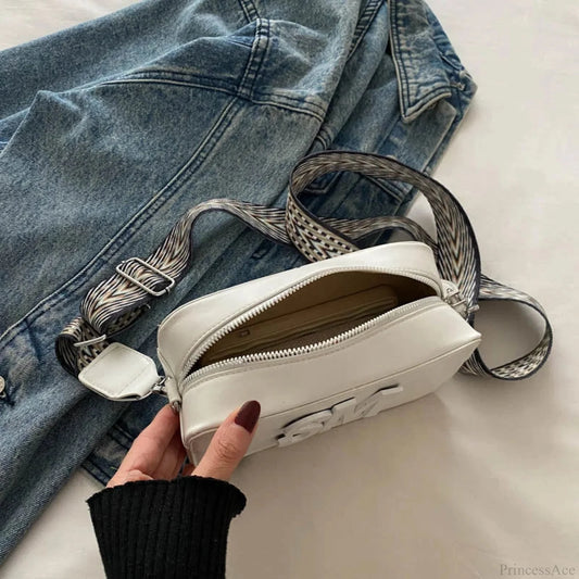 Fashion Leopard Print Letters Crossbody Bag Single Zipper White crossbody-250126