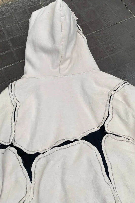 Contrast Seam Pullover Hoodie