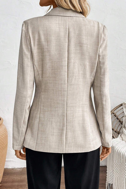 Vintage Solid Color Long Sleeve Blazer