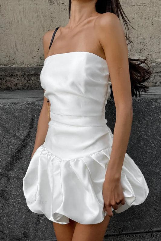 Fitted Crop Top Ruffled Mini Dress