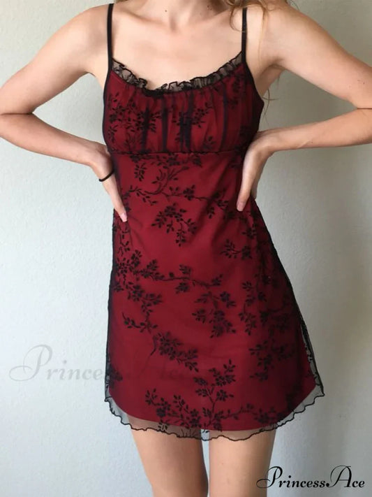 Elegant Lace Embroidered Spaghetti Mini Dress