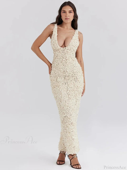 Floral Slim Bodycon Maxi Vacation Dress vacationdress-250223