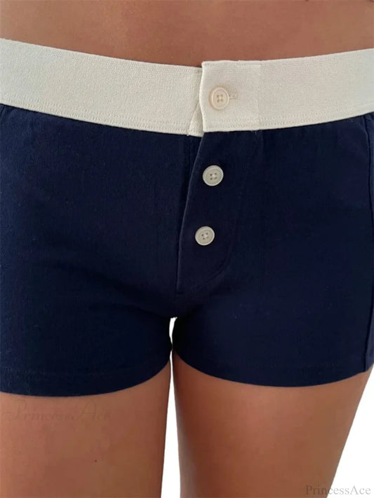 Floral Striped Pajama Sleep Short navy / S short-250223