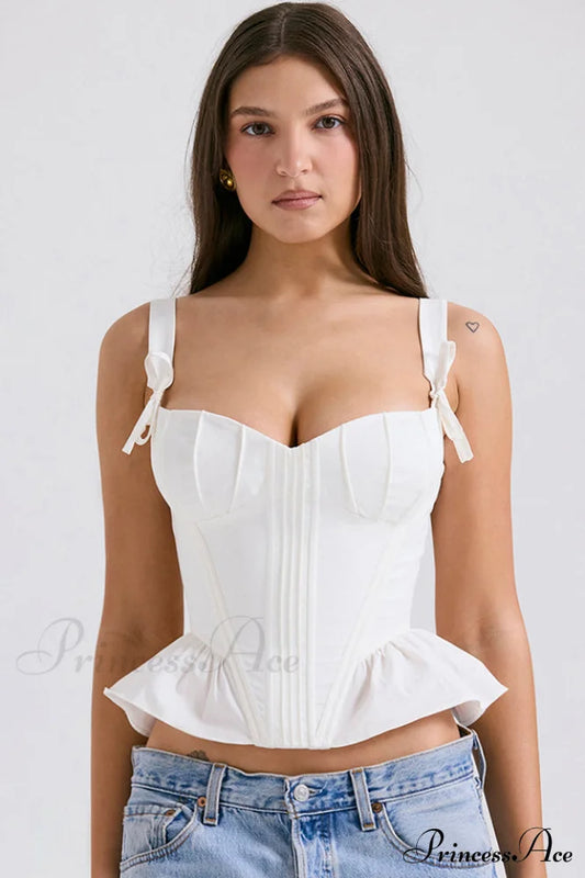Gigou White Ruffled Cotton Bra | Dress In Beauty