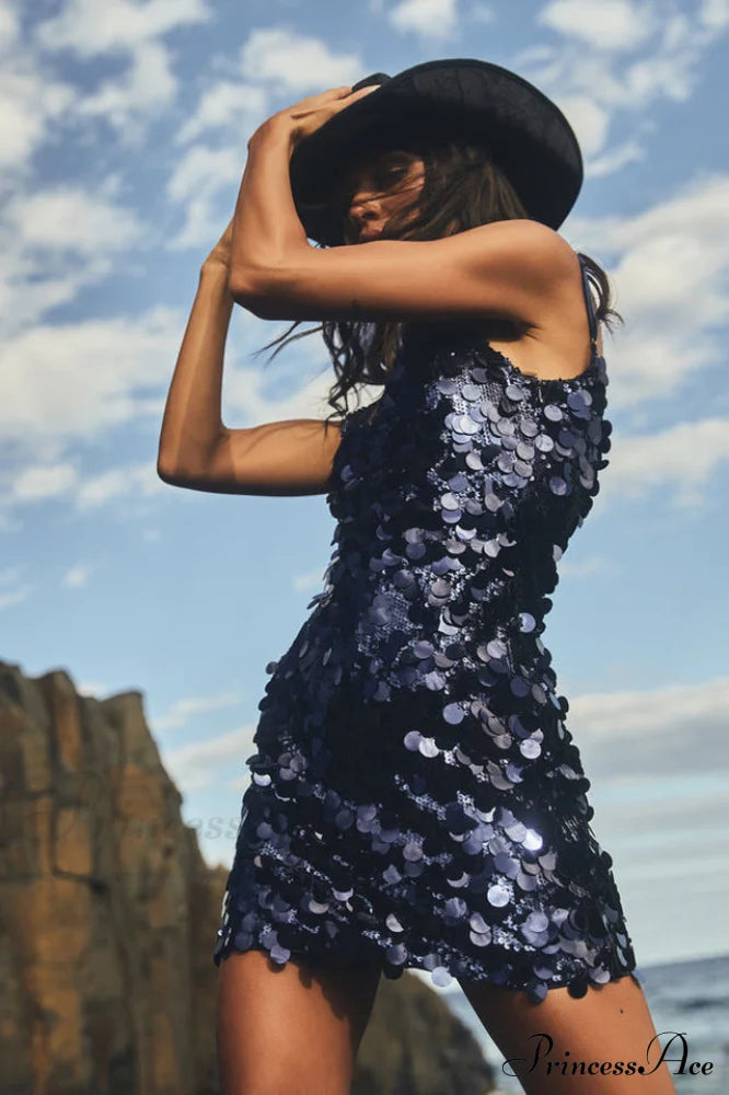 Giselle Disc Stylish Sequin Mini Dress – PrincessAce
