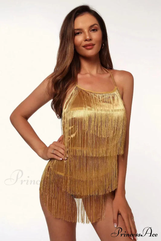 Halter Fringe Romper | Dress In Beauty