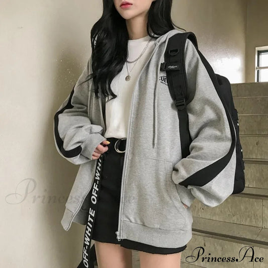 Harajuku Arm Long Hoodie Oversized - Women’s Fit Loose Boyfriend Style Street Casual Fleece
