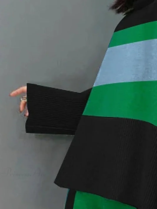 High Neck Vintage Flared Sleeves Sweater