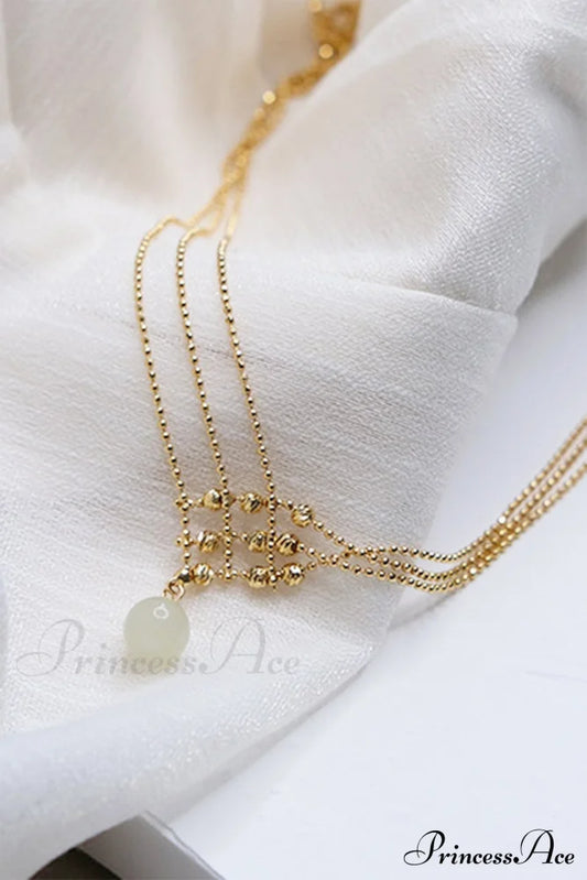 Jade Necklace With Three Beaded Layers Jewelry