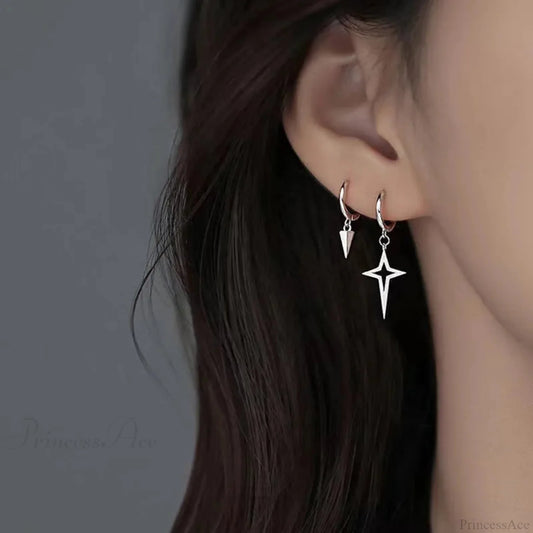 Korean Style Cross Uneven Drop Earring