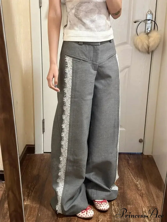 Lace Baggy High Charming Waist Loose Trousers