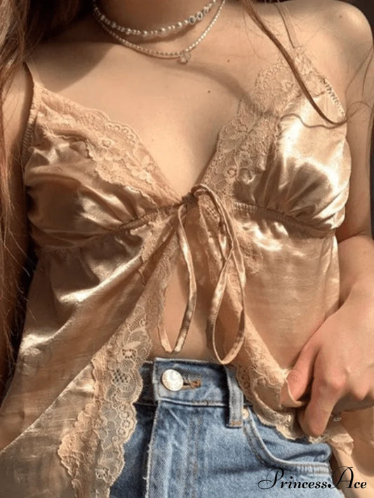 Lace Paneled Split Trendy Long Sleeve Mini Dress Beige / S Tops&Tees