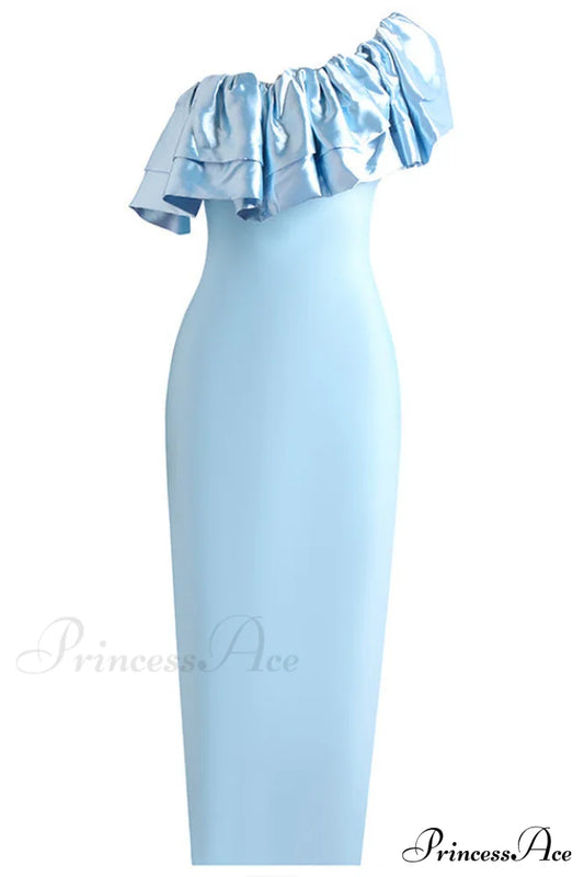 Lakelynn Ruffle Blue Maxi Dress | Dress In Beauty