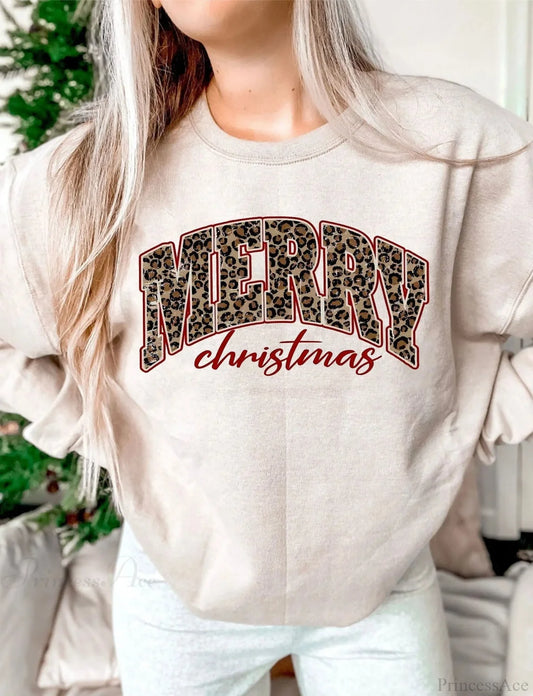 Leopard Print Christmas Outdoor Recreation Hoodie Creamy-White / S Hoodies-L