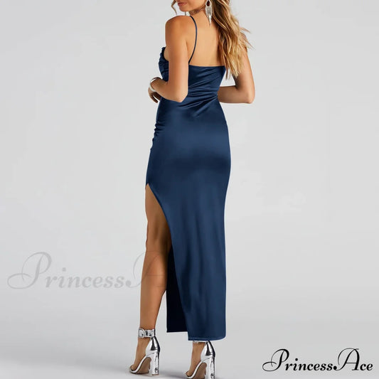 Lola High Slit Charming Satin Dress 2 S.o. Long Dresses