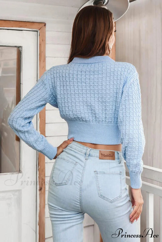 Long Sweater Round Cropped Arm With Neck