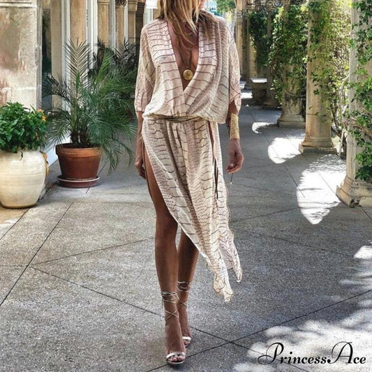 Loose Warm-Season Clothing Tops Veil Design Long Brief Women Striped Arm Casual Blouse Coastal