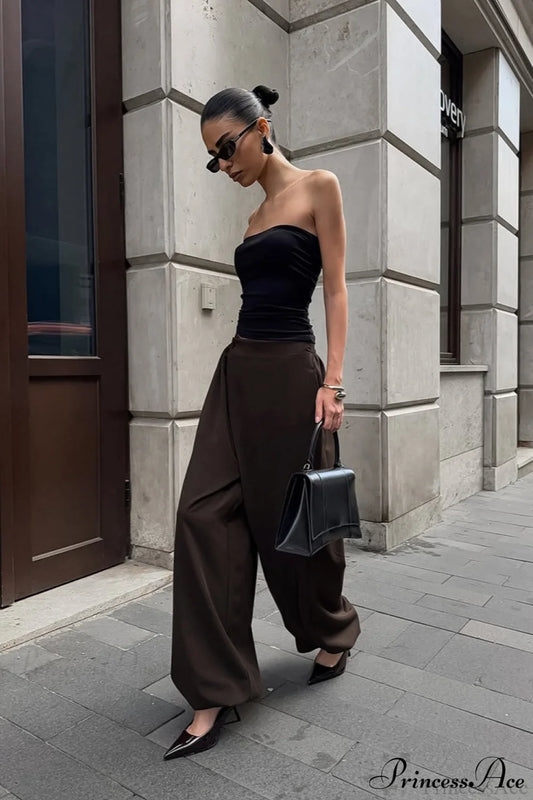 Maillard Asymmetrical High Waist Pants