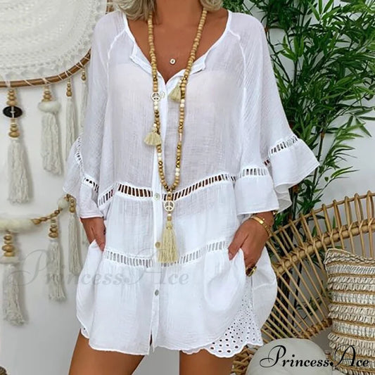 Malyna Women’s Shirt White / S Tops & Blouses