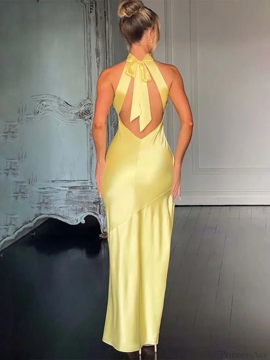 Maxi Long Vacation Dress Women Halter vacationdress-250223