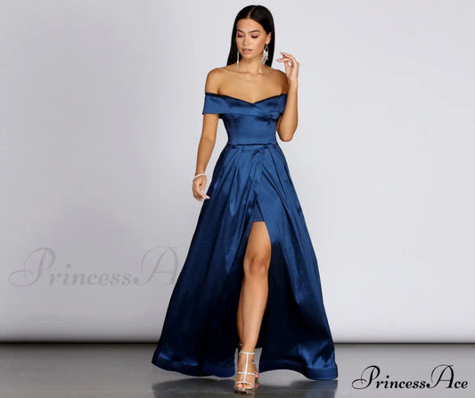 Megan Taffeta Off The Shoulder Ball Gown - Lady Occasions