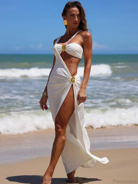 Micro Bikini Sexy One-Shoulder Swimsuit One Piece WHITE / S onepiece-250223