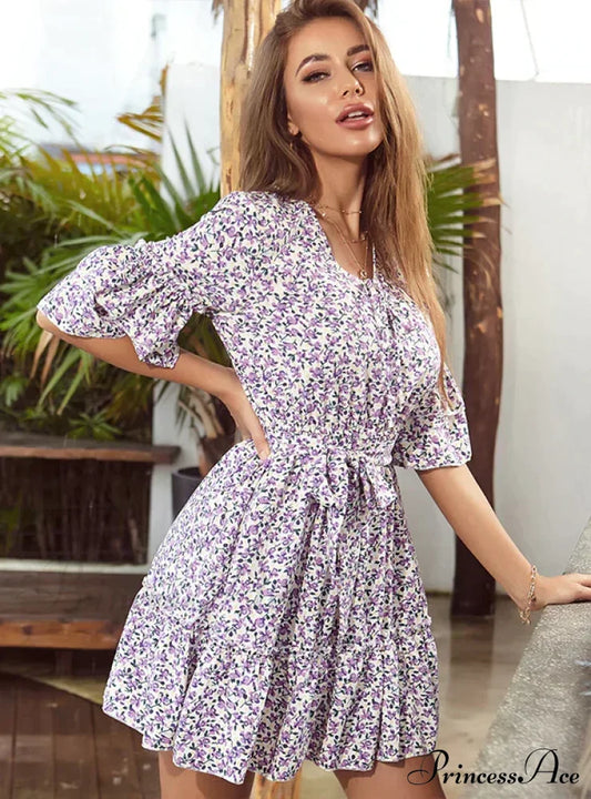 Middle Gown With Trumpet Ruffled Arm Detail S / Green