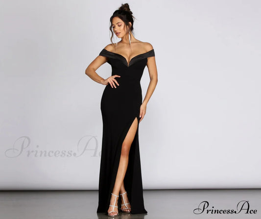 Monet Off Shoulder Evening Gown - Lady Occasions