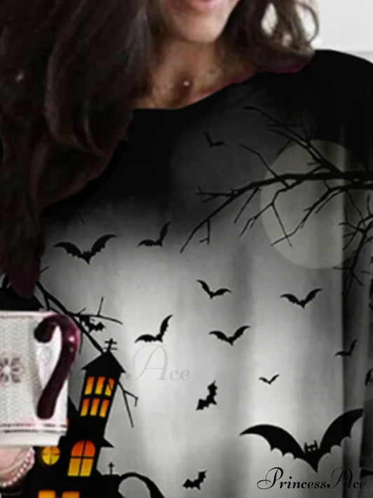 Neck Halloween Women’s Casual - Fall Crew Blouse Pumpkin Long Loose Gown With Winter Fit 2024 T