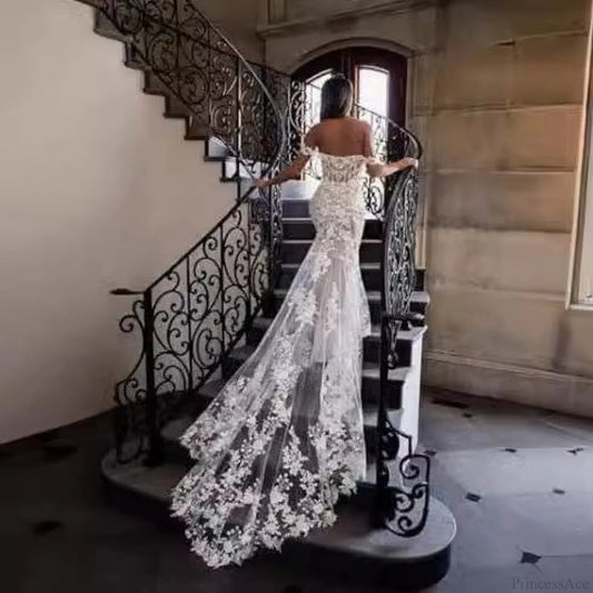 Off-Shoulder Lace Mermaid Bridal Wedding Dress weddingdress-250223