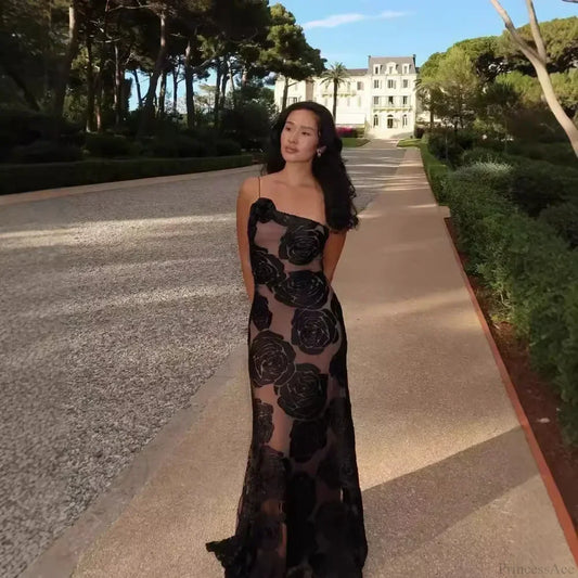 One Shoulder Mesh Bodycon Party Dress Partydress-241208