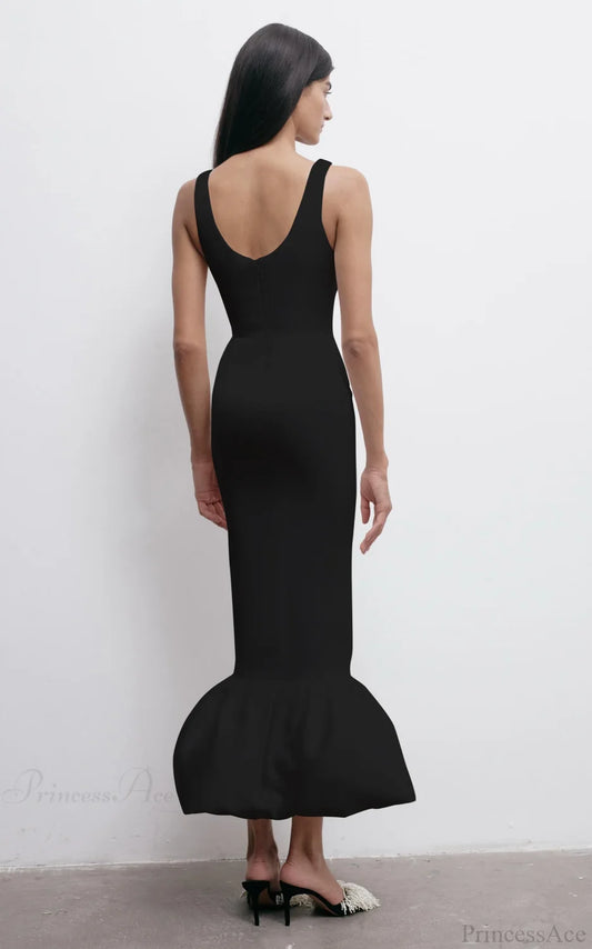 Pearl Flower Midi Mermaid Party Dress Partydress-241208