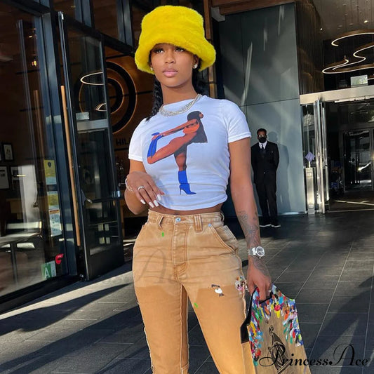 Portrait Printed Stylish Graphic Top S Shirts & Tops