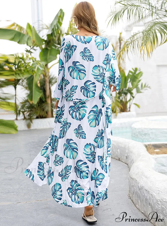 Printed Beach Sunscreen Coat - Quick-Drying Dresses