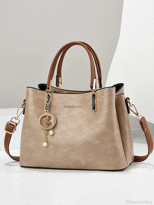 Pure Color Simple Senior Women’s Crossbody Handbag Khaki handbag-250126