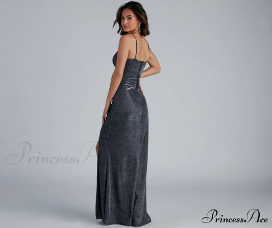 Quinn Formal High Charming Slit Glitter Dress S.o. Long Dresses